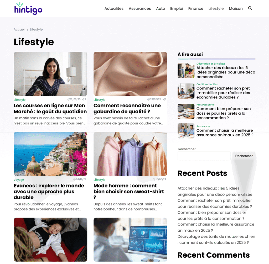 exemple d'un site de type "ferme à liens", montrant le design de ce type de site