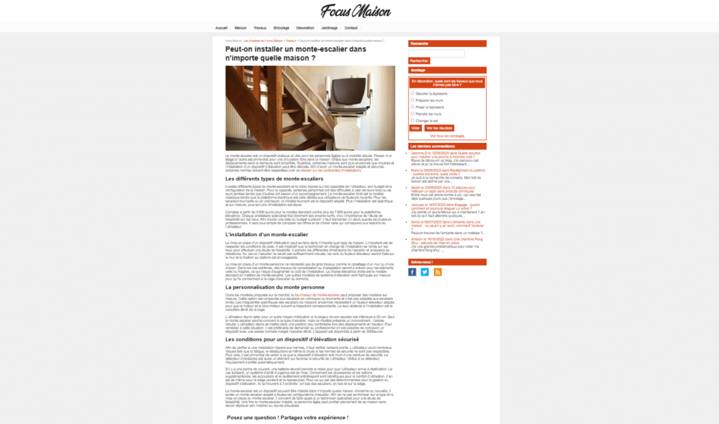 exemple d'une page web qui manque de hierarchie