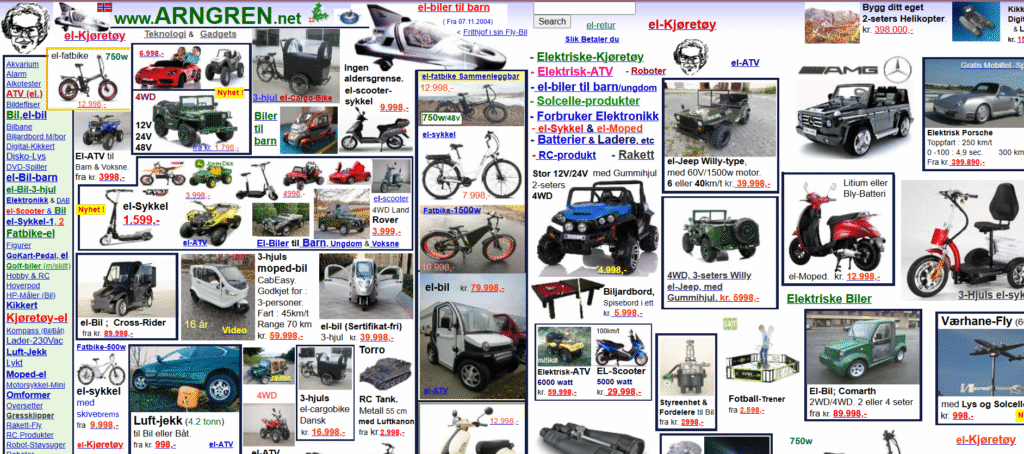 image d'un site web qui est très mal organisé avec une architecture mal pensée