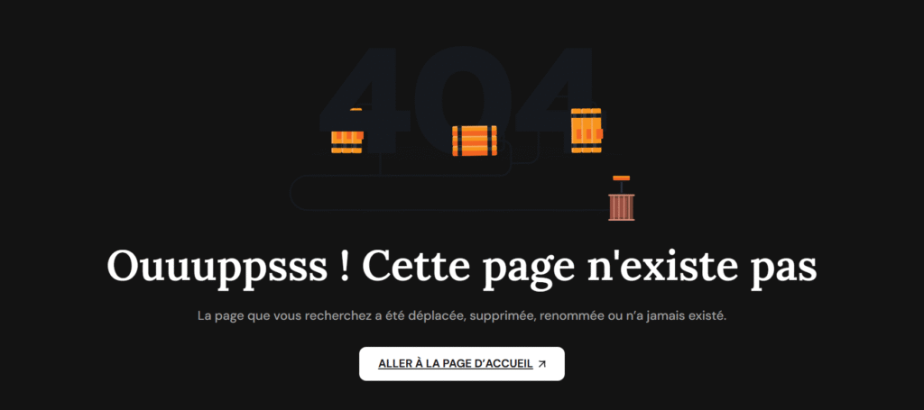 capture d'écran d'une page 404