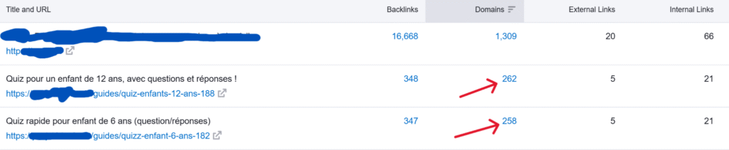 Exemple d'une page que j'ai crée qui a fait 500 backlinks