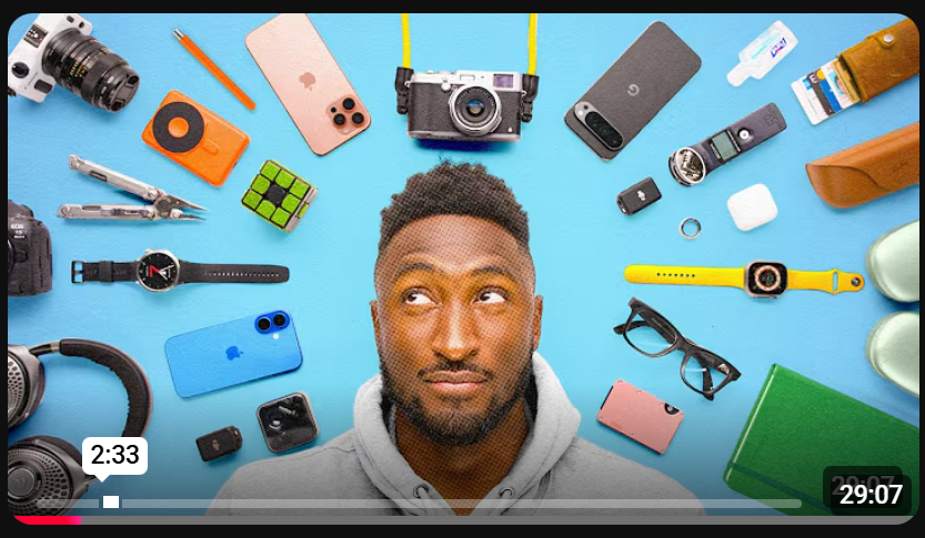 Capture d'écran de Marques Briownlee en train de faire une comparaison de produit