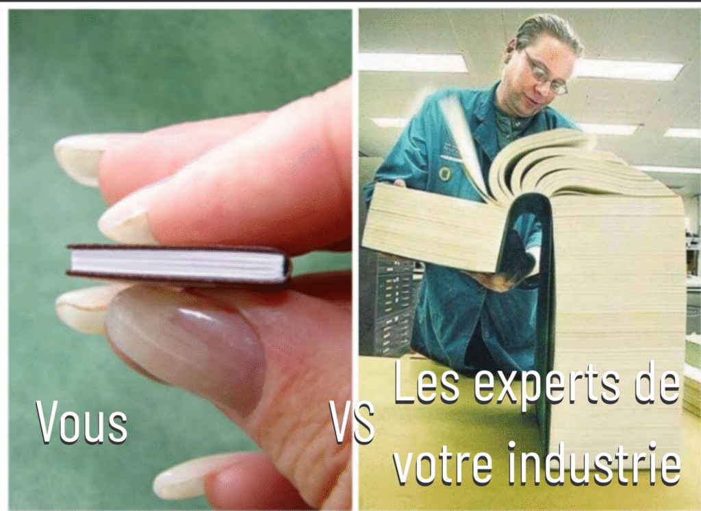 un meme qui montre la différence entre une personne experte et quelqu'un qui n'a aucune expertise