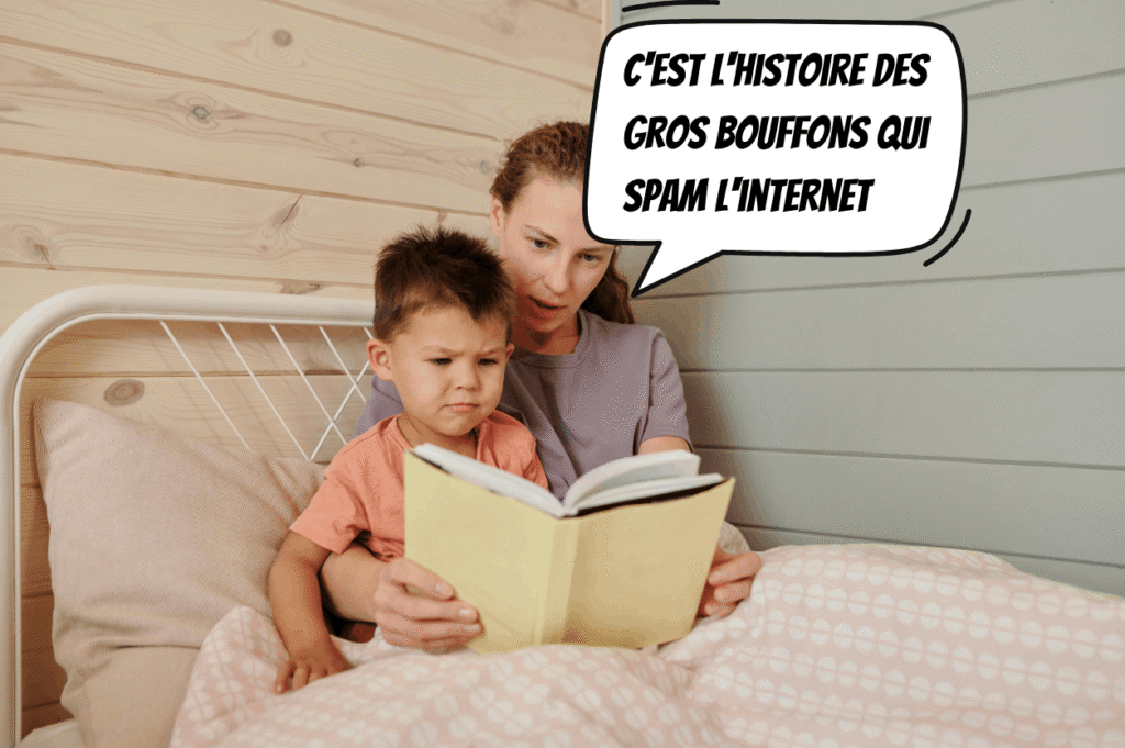 image d'une femme qui raconte une histoire sur les spammeur d'internet