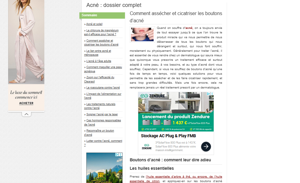 exemple d'une page sur un sujet YMYL qui ne montre aucune expertise et qui survole le sujet