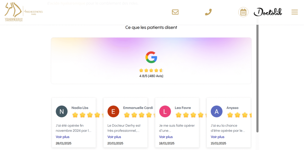 capture d'écran  des avis clients publié sur un site qui donne confiance aux clients