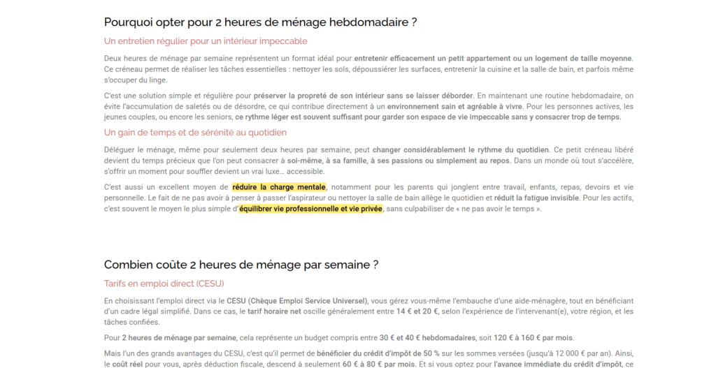 exemple d'un article concurrent qui ne montre pas de maitrise de Google EEAY